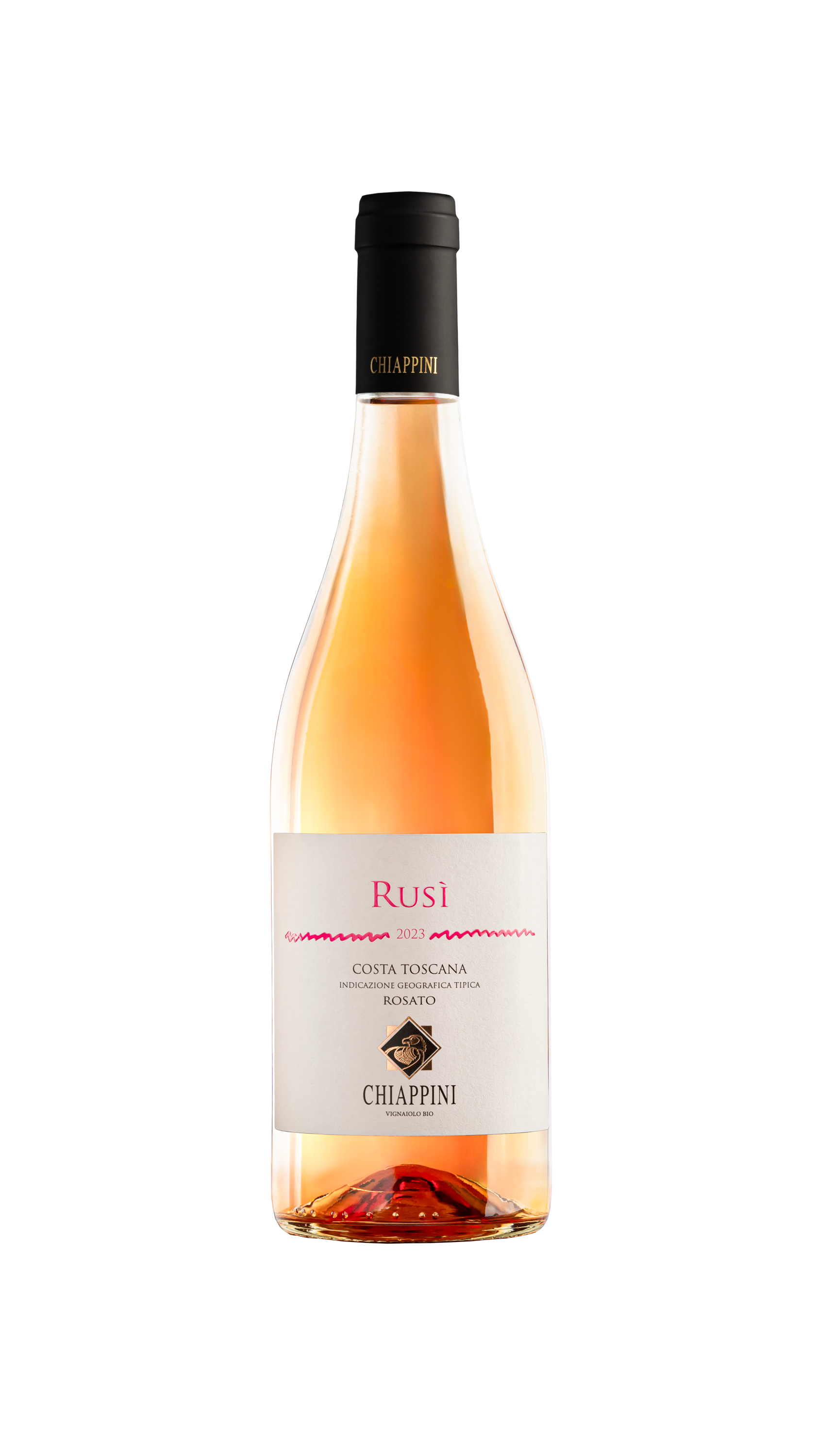 Een fles rosé van Chiappini uit Bolgheri, Rusi’